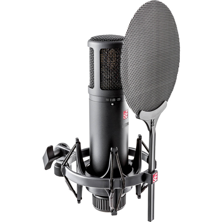 SE Electronics SE2200 Large Diaphragm Cardioid Condenser Mic w/ Shockmount & Filter