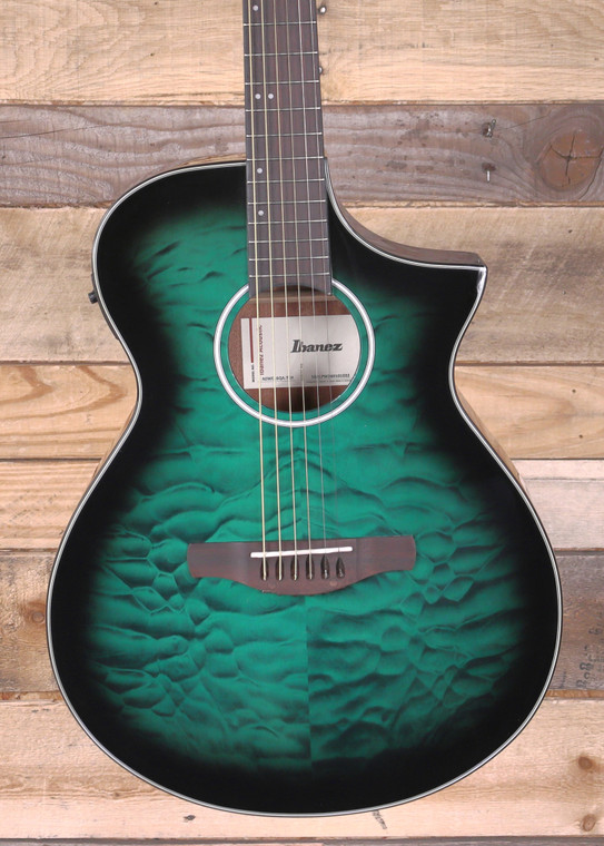 Ibanez AEWC16QA Acousitc/Electric Guitar Transparent Emerald Burst