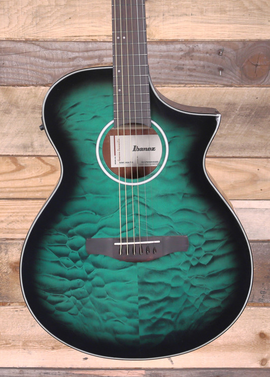 Ibanez AEWC16QA Acousitc/Electric Guitar Transparent Emerald Burst