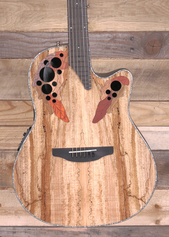 Ovation Celebrity Elite Plus CE44P Mid Cutaway Acoustic/Electric Guitar Natural