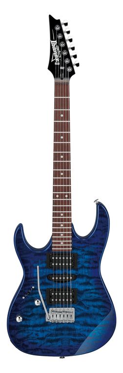 Ibanez GRX70QAL Left-Handed Electric Guitar Transparent Blue Burst