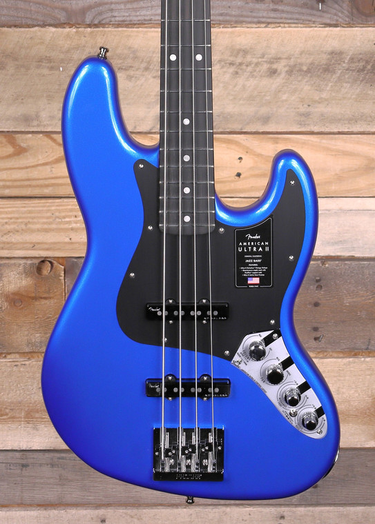 Fender American Ultra II Jazz Bass Noble Blue w/ Case "Mint Condition"