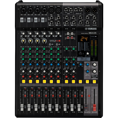 YAMAHA MG12X CV Mixer - 12-input, 4-bus mixer, effects 4 channels of single-knob compression