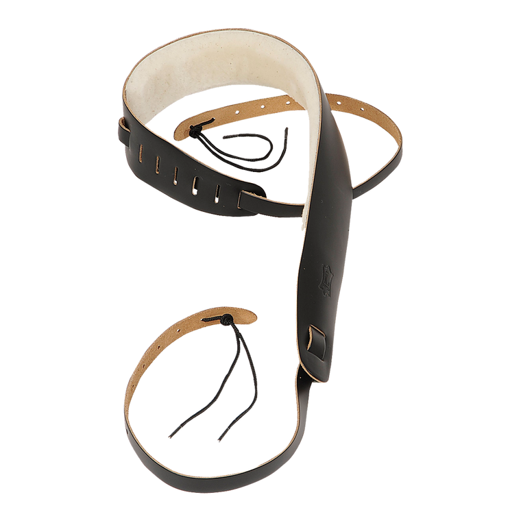 Levy's Banjo Master Series - Black, Leather & Sheep Skin, Tie - 1