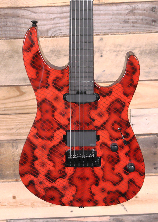 Charvel Custom Shop USA Special Edition DK24 Electric Guitar Red Snakeskin w/ Case