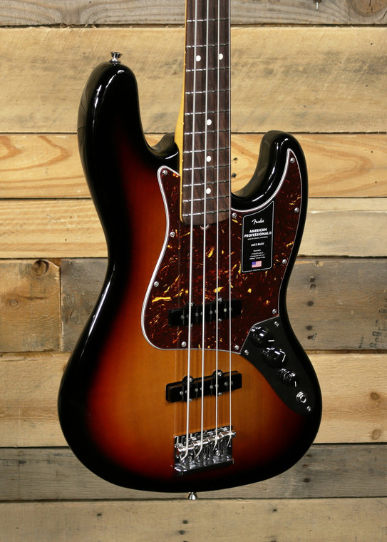 Fender  American Professional II Jazz Bass 3-Color Sunburst w/ Case & Rosewood Fretboard "Mint Condition"