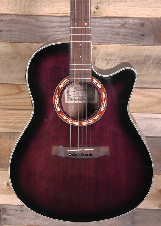 Ibanez AEF18 Acoustic/Electric Guitar Transparent Violet Sunburst w/ Case "Good Condition"