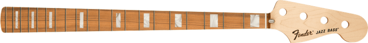 Fender Classic Series 70's Jazz Bass® Neck, 20 Medium Jumbo Frets, Block Inlay, Pau Ferro - Natural, Pau Ferro, Pearloid Block