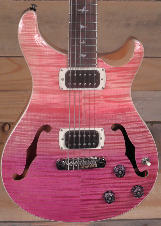 PRS SE Ed Sheeran Hollowbody I Piezo Baritone Electric Guitar Pink Ombre w/ Gigbag