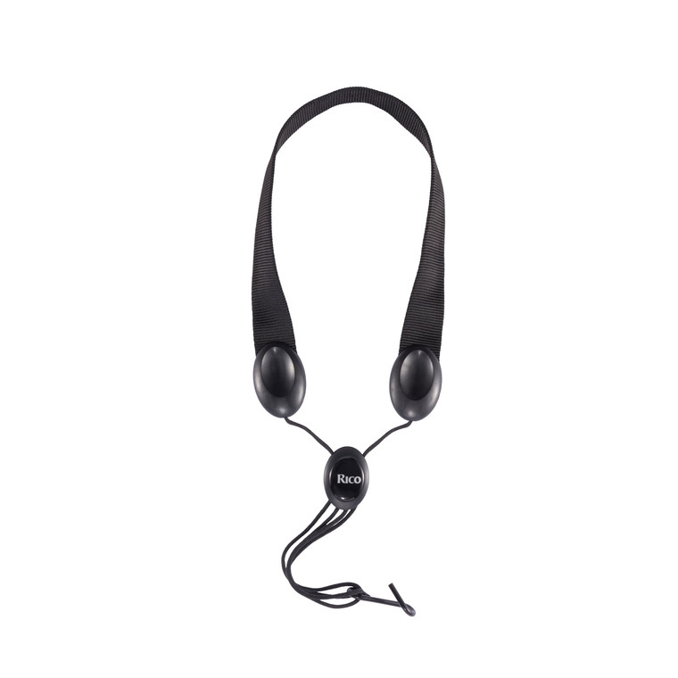 D'Addario Rico Fabric Soprano/Alto Sax Strap with Metal Hook - Black