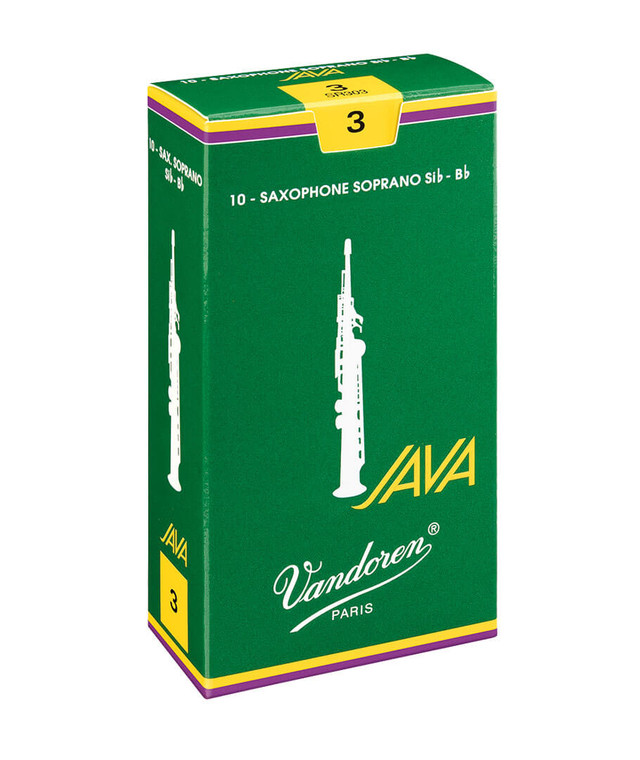 Vandoren Java Soprano Saxophone Reeds - Strength 3 - Box of 10
