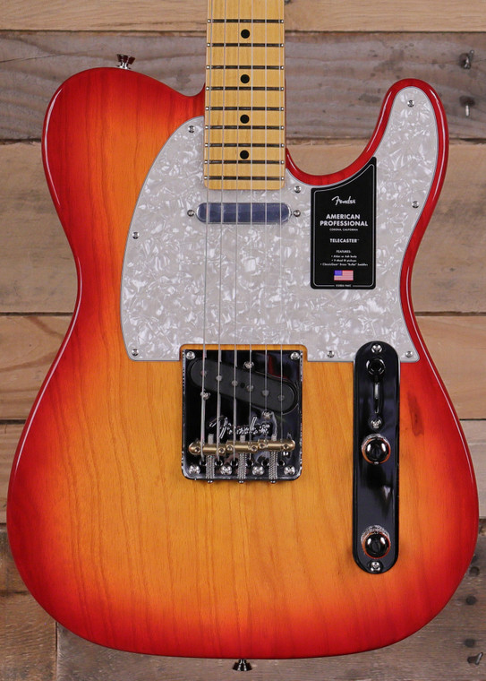 Fender American Professional Telecaster Electric Guitar Aged Cherry Burst w/ Case