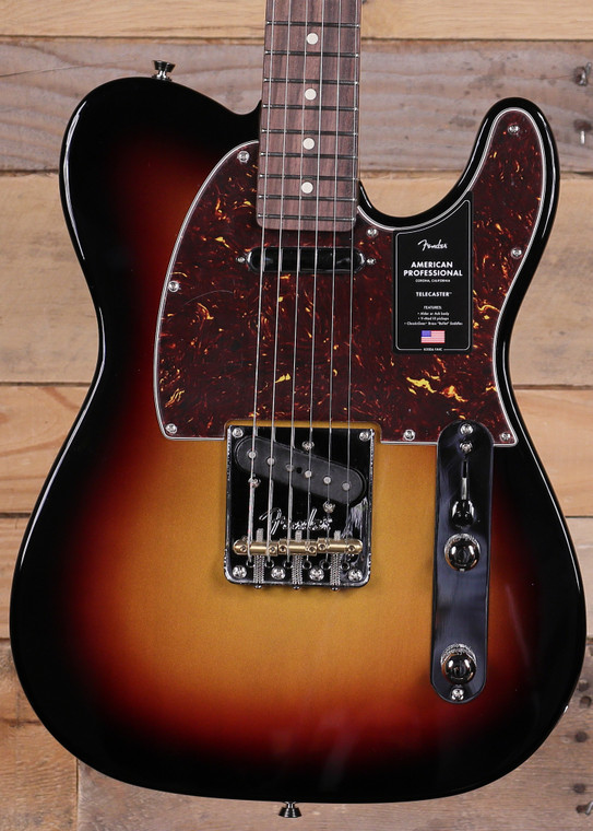 Fender American Professional Telecaster Electric Guitar 3-Color Sunburst w/ Case