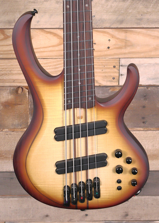 Ibanez BTB705LM Bass Workshop 5-String Multi-Scale Bass Natural Browned Burst Flat "Good Condition"