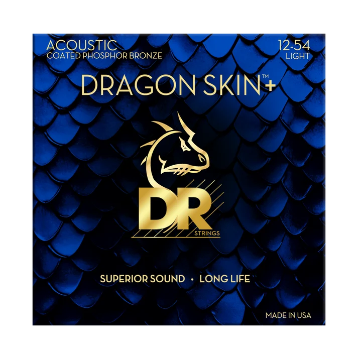 DR Strings Dragon Skin Acoustic Coated Phosphor Bronze 12-54