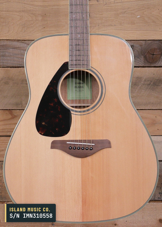 Yamaha FG820L Left-Handed Acoustic Guitar, Natural - actual guitar photo 1