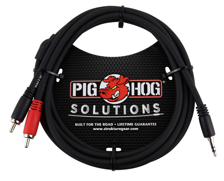 Pig Hog Solutions 6ft Stereo Breakout Cable 3.5mm to Dual RCA
