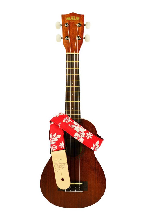 Kala Handmade Ukulele Straps - Red Hibiscus