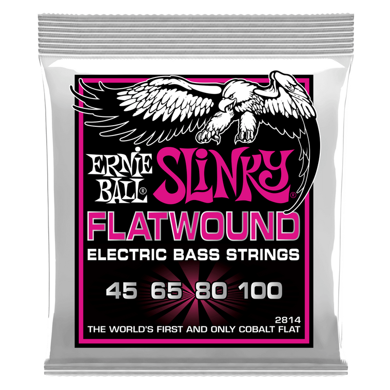 Ernie Ball Super Slinky Flatwound Electric Bass Strings - 45-100 Gauge