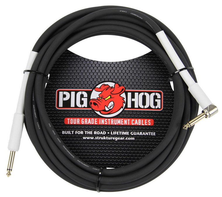 Pig Hog 18.5 FT 1/4" - 1/4" Right Angle 8MM Instrument Cable