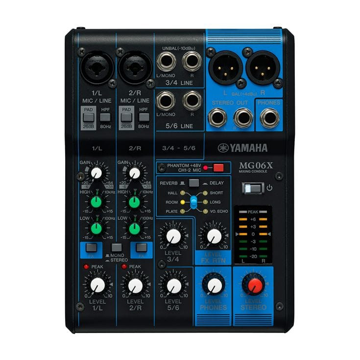 Yamaha MG06X 6 Channel Mixer w/ Onboard Effects - Island Music Co