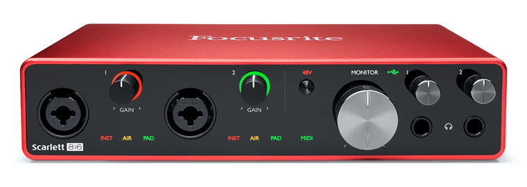 Focusrite Scarlett 8i6 6 Input / 4 Output Audio Recording Interface