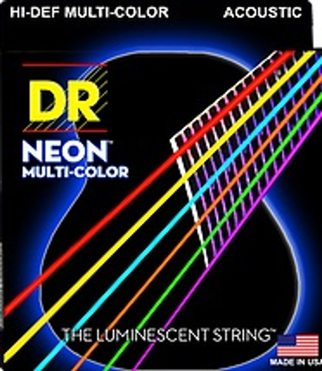 DR Multi-Color 11 Custom Light Acoustic Strings