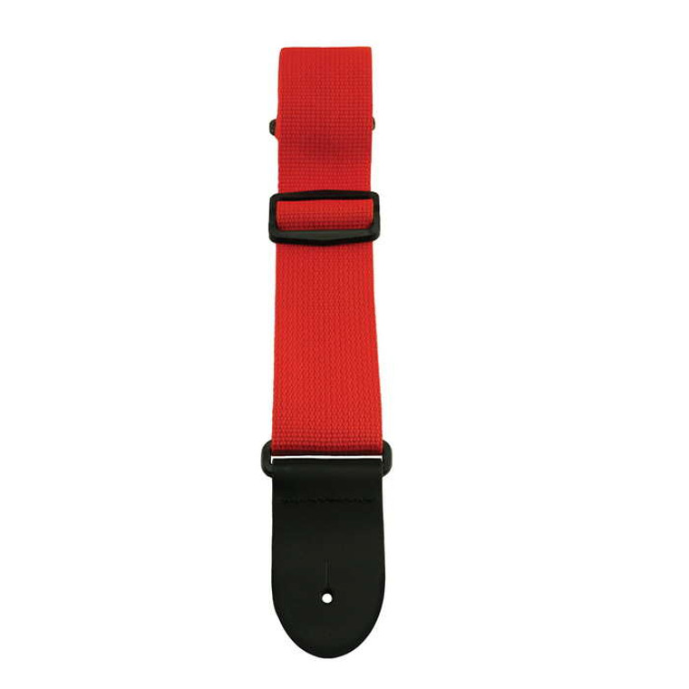 Henry Heller 2" Polypro Guitar Strap w/tri Glide & Leather Ends Red