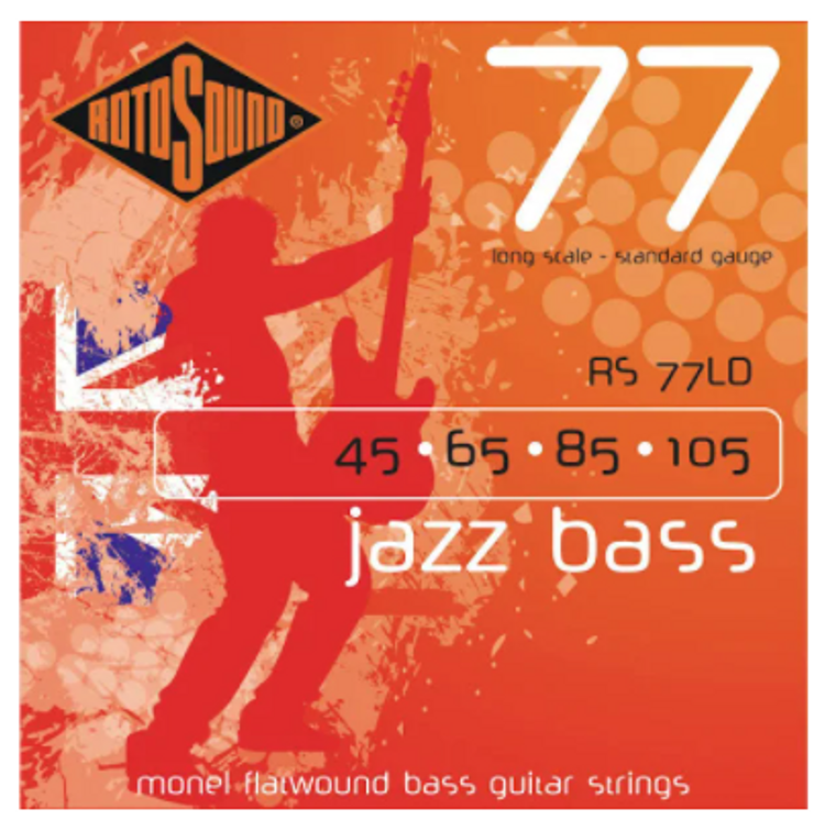 Rotosound RS77LD Monel Flatwound Jazz Bass Guitar Strings