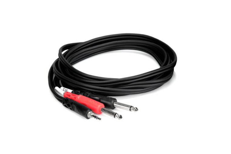 Hosa CMP-159 10 ft Stereo Breakout Cable - 3.5mm TRS to Dual 1/4" TS