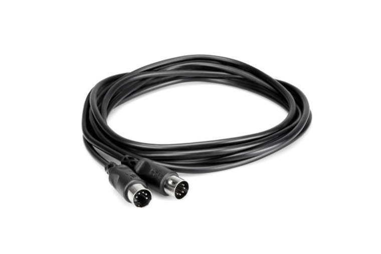 Hosa MID-303BK 3ft MIDI Cable - 5-pin DIN to Same
