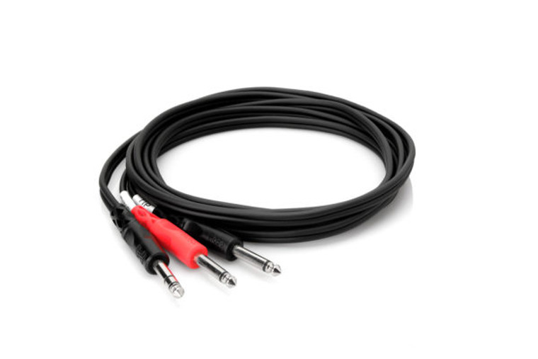 Hosa STP-203 3m Insert Cable -  1/4" TRS to Dual 1/4" TS