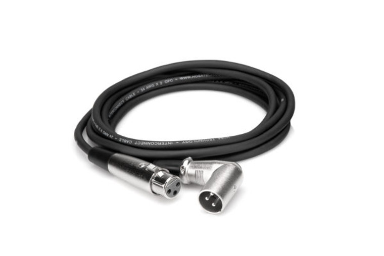 Hosa XRR-103 3ft Balanced Interconnect Cable - XLR3F to Right Angle XLR3M