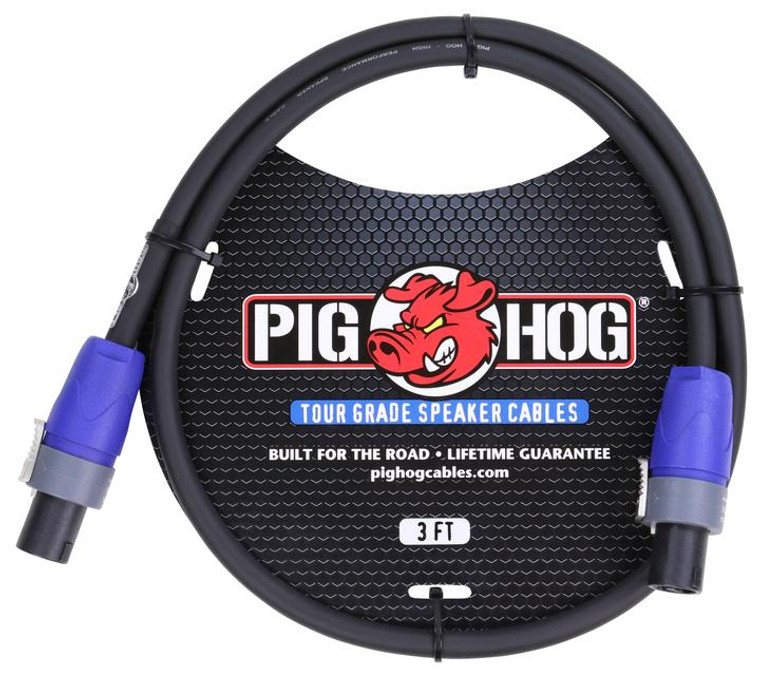 Pig Hog PHSC3SPK 14 Gauge Wire Speaker Cable - 3ft Speakon to Speakon