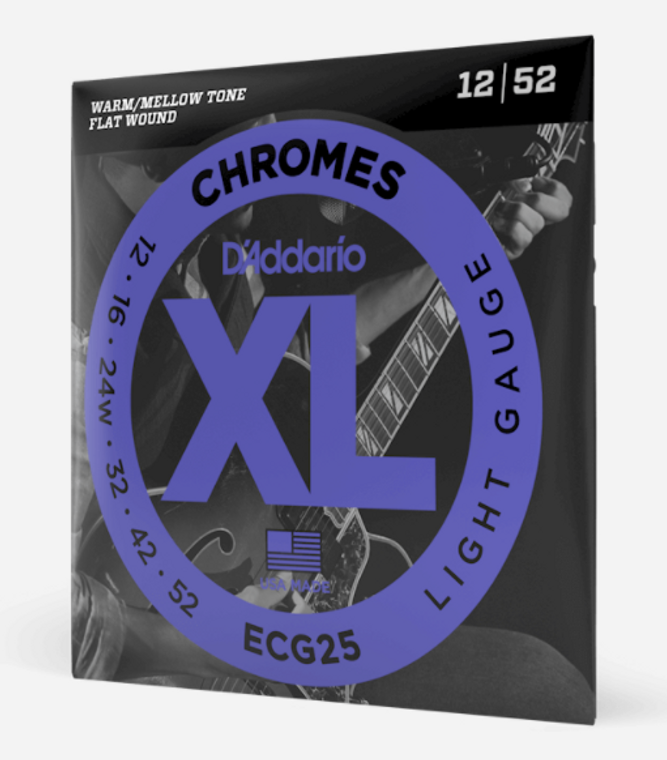 D'Addario ECG25 Chromes Electric Guitar Strings - Light, 12-52