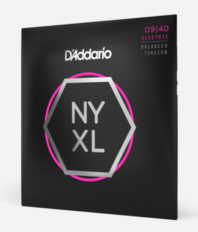 D'Addario NYXL0940BT NYXL Nickel Wound Balanced Tension Electric Guitar Strings - Super Light, 09-40