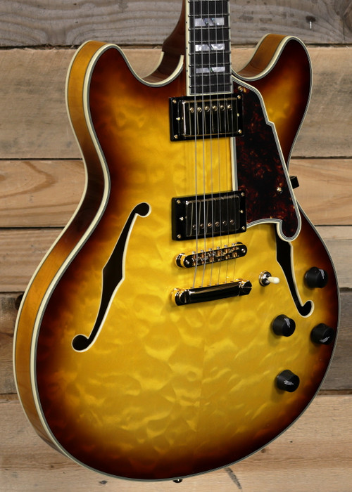 D'Angelico Excel DC XT Hollowbody Guitar Iced Tea Burst w/ Case
