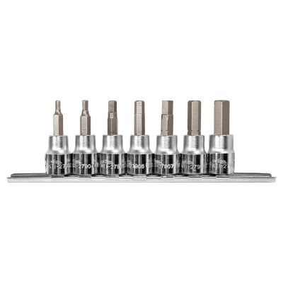 SOC HEX BIT SET 3/8" DR 7 PC. SAE