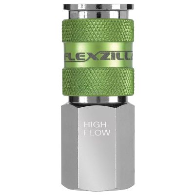 Flexzilla High Flow Coupler, 1/4 Body, 1/4 FNPT