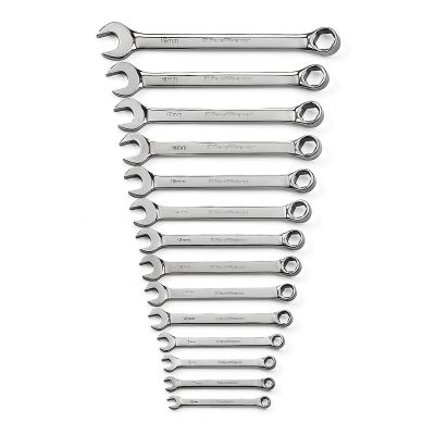 14 PC FULL POLISH COMB WRENCH SET 6 PT METRIC