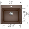 Blanco 401922 Liven Silgranit Laundry Sink - Caf?? Brown