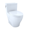 TOTO Aimes WASHLET+ One-Piece Elongated 1.28 GPF Universal Height Skirted Toilet with CeFiONtect - Cotton White - MS626124CEFG#01