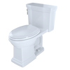 TOTO Promenade II One-Piece Elongated 1.28 GPF Universal Height Toilet with CeFiONtect and Right-Hand Trip Lever, Cotton White - MS814224CEFRG#01