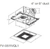Panasonic FV-0511VQL1 WhisperCeiling DC Precision Spot Ventilation Fan/Light, 50-80-110 CFM