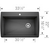 Blanco 440194 Diamond Super Single Bowl Silgranit II Anthracite Drop In Kitchen Sink