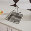 Elkay Dayton Stainless Steel 15" x 15" x 5-3/16", 2-Hole Single Bowl Drop-in Bar Sink with 2" Drain Opening