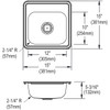 Elkay Dayton Stainless Steel 15" x 15" x 5-3/16" 1-Hole Single Bowl Drop-in Bar Sink with 2" Drain Opening