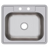 Elkay Dayton Stainless Steel 25" x 21-1/4" x 6-9/16" 2-Hole Single Bowl Drop-in Sink