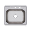 Elkay Dayton Stainless Steel 25" x 21-1/4" x 6-9/16" MR2-Hole Single Bowl Drop-in Sink