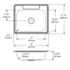Elkay Dayton Stainless Steel 25" x 21-1/4" x 6-9/16" MR2-Hole Single Bowl Drop-in Sink
